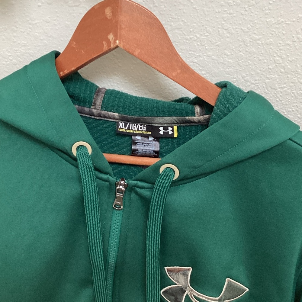 Under Armour Forest Green Zip-Up Hoodie - Picture 3 of 7